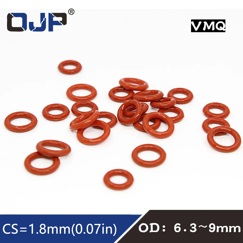 

10PCS/lot Silicon Ring Silicone/VMQ O ring 1.8mm Thickness ID6.3/6.7/6.9/7.1/7.5/8/8.5/8.75/9mm Rubber O-Ring Seal Ring Gasket