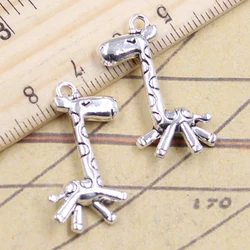 10pcs Charms Running Giraffe Deer 29x19mm Antique Bronze Silver Color Pendants Making DIY Handmade Jewelry Factory Wholesale