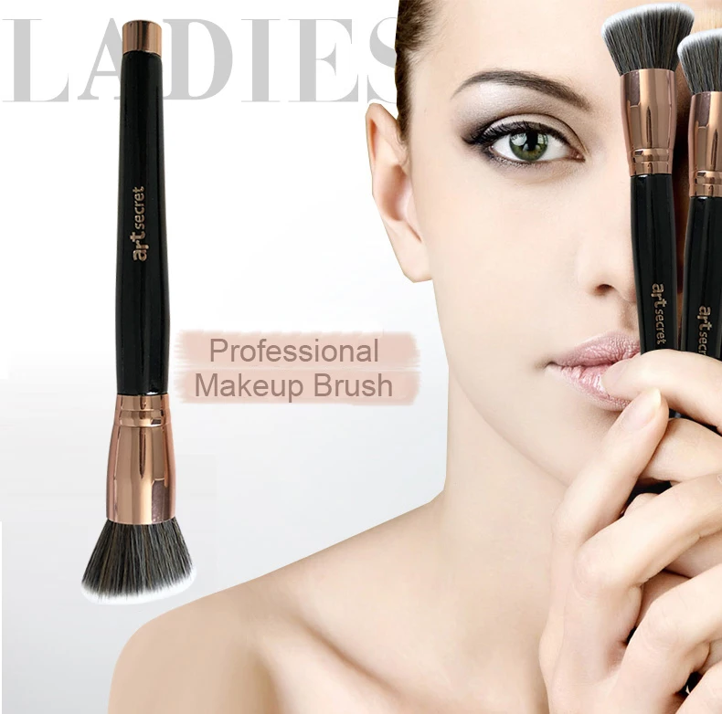 Artsecret Liquid Foundation Brush Cream Brush Professional Makeup Brushes Rose Golden Ferrule  Synthetic Hair NO.18006