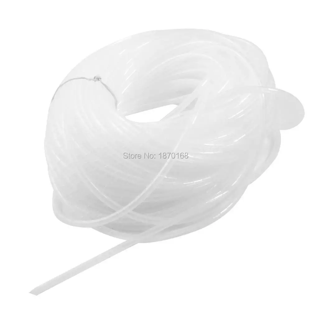 35M Long PE Polyethylene Spiral Cable Wire Wrap Tube White 4mm