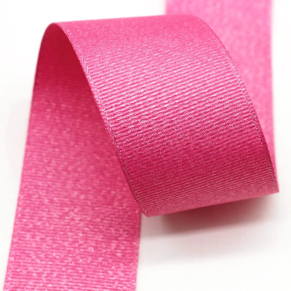 10 Yards 38MM Glitter Ribbon Silver Wire DIY Handmade Materials Gift Wrapping Headwear Bow Thread Grosgrain Double Sided