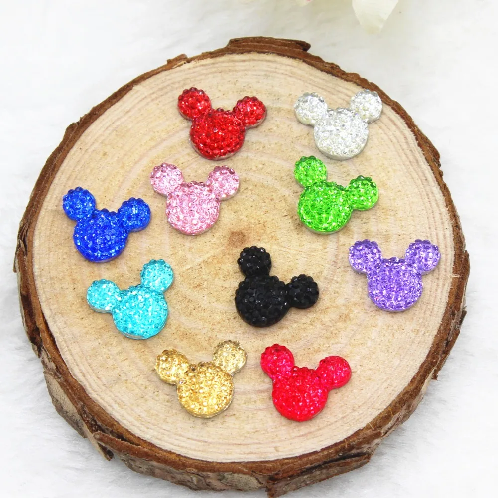 100pcs/lot DIY resin cabochons accessories mini resin mouse mix colors