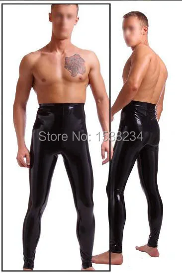 

High Waist Latex Trousers Tight Rubber Legging for Men Sexy Latex Trousers