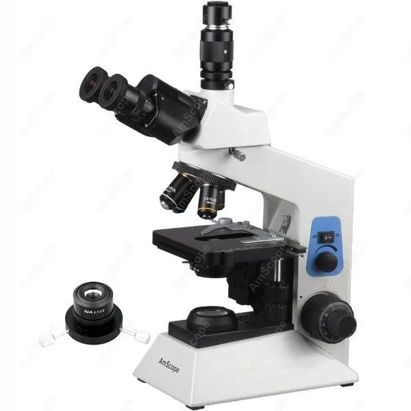 AmScope T580 Series Simul-Focal Darkfield Trinocular Compound Microscope 40X-2000X