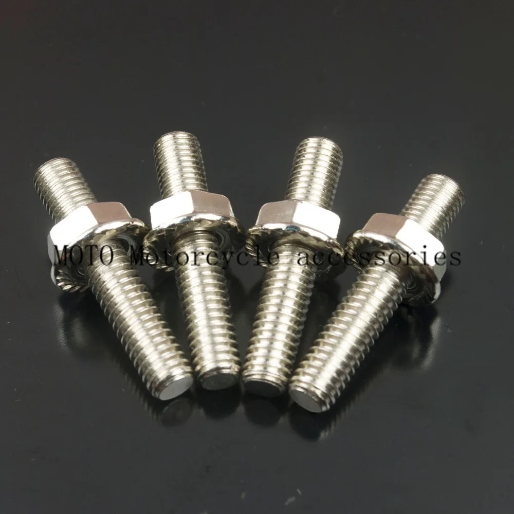 Exhaust Port Studs & Nuts Pipe Butt Bolts Screws Both-Ends Fixing Bolt Screw-In Bolts For Harley XL1200 883 86-17 Big Twin 84-16