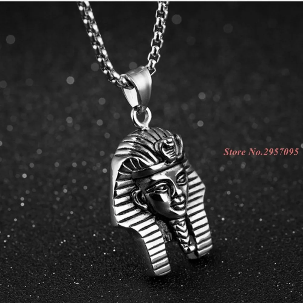 Egyptian Pharaoh Vintage Pendant Stainless Steel Gold Color Men Accessories Wholesale Egypt Jewelry Necklace Women