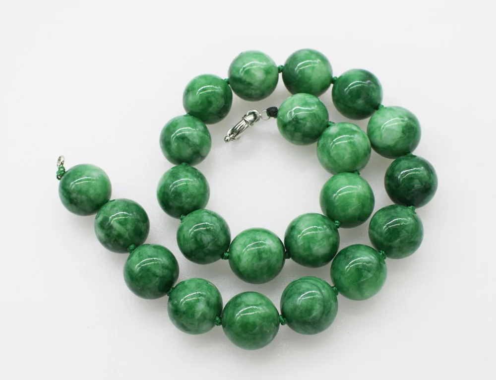 green jade round 10/12/14/16/18mm necklace 17inch  wholesale beads nature FPPJ woman 2018