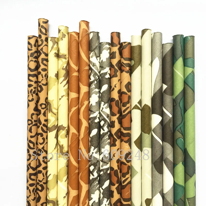 

Free Shipping 1000 Pcs Pick Colors Party Paper Straws,Colored Animal Print Camouflage Fun Paper Drinking Straws,Camo Birthday