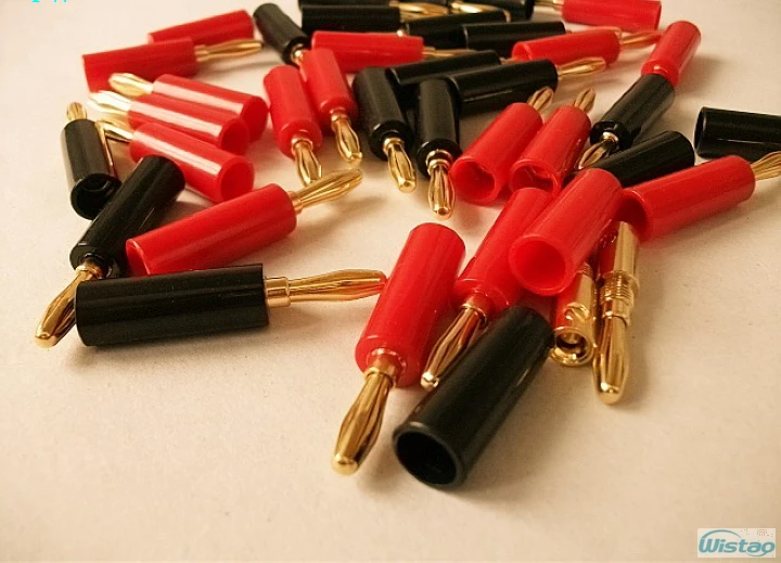 IWISTAO Banana Plug 4pcs / lot 24K Gold Plating 4N OFC Conductor for Speaker cable Easy Install HIFI Audio DIY