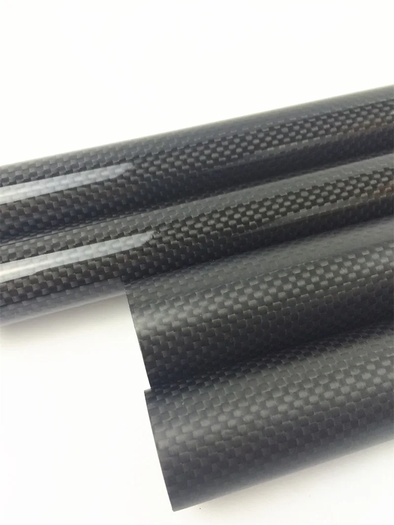 2pcs/lot  60MM OD x 57MM ID x 500MM100% Roll 3k Matte plain weave Carbon Fiber tube Quadcopter arm Hexrcopter 57*60mm