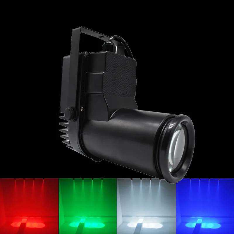 RGBW 4 IN1 Pinspot Light 10W Cree LED Beam Spotlight DMX512 Colorful Stage Lighting for DISCO DJ KTV Bar Club Dance Party Show