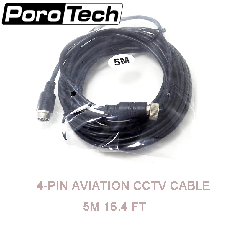 

AC-5M 10PCS/lot Aviation Cable Car 4-Pin Aviation Video Extension Cable for CCTV Rear view Camera rearview camera DVD player