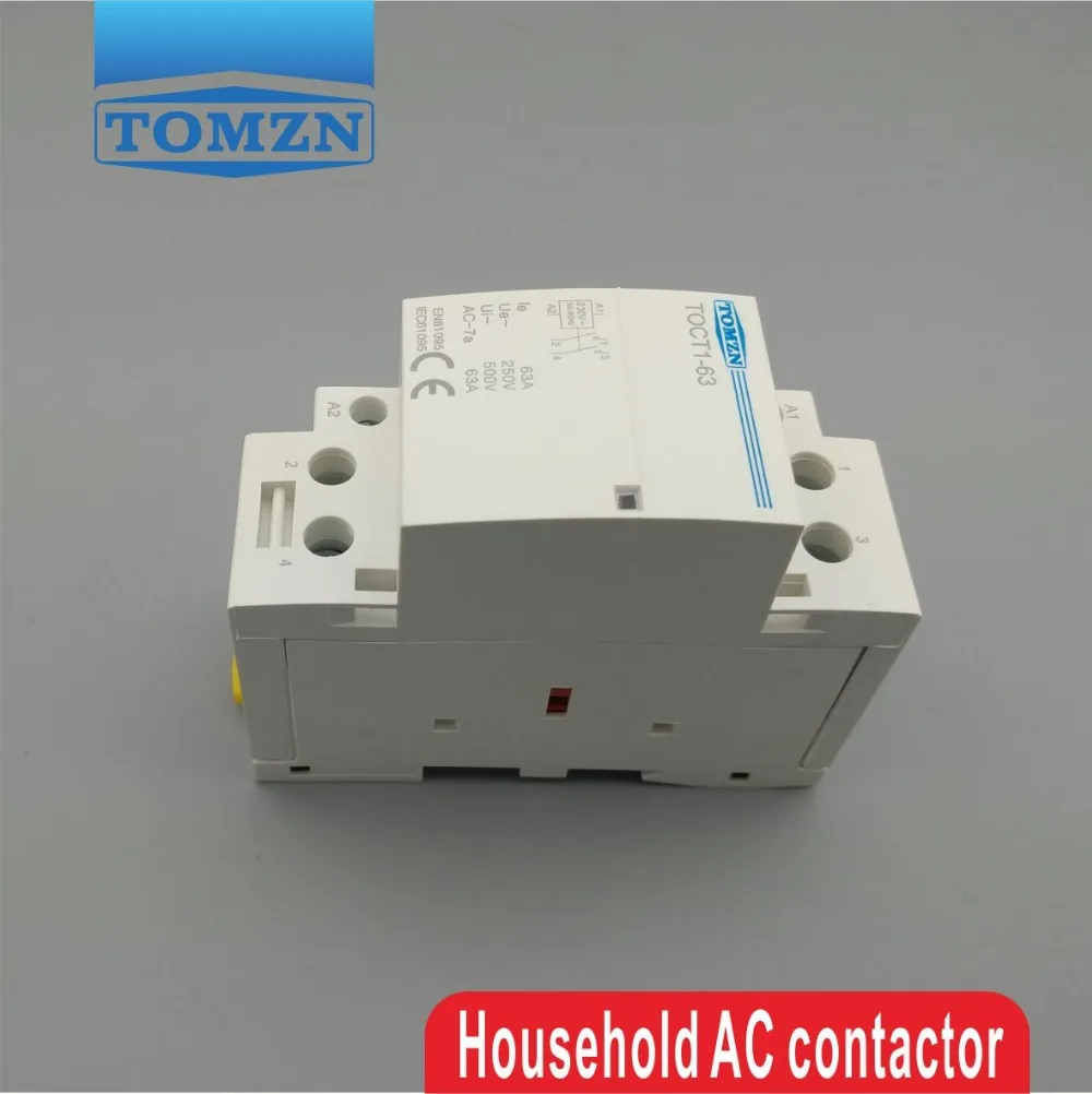 TOCT1 2P 63A 220V/230V 50/60HZ Din rail Household ac Modular contactor 2NO or 2NC or 1NO 1NC