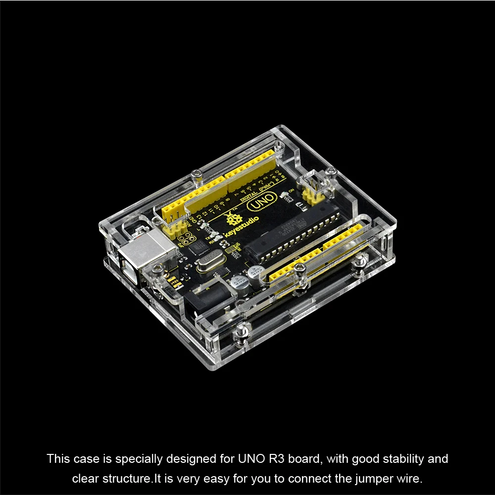 HI-Q Keyestudio One set Transparent Acrylic  Box Clear  Enclosure for Arduino UNO R3 Case With Screws