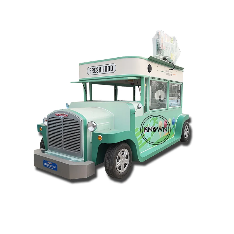 Vintage Ford 4.9m Length 2.3m Width 4 Wheels Electric Food Cart For Sale