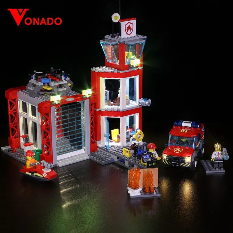 

Led light for LEGO 60216 CITY 19-year city new city fire rescue team City series assembling building blocks toys(only light)