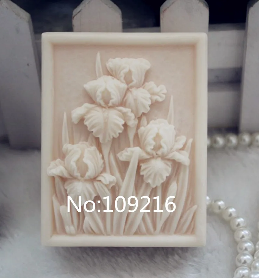 1pcs Square Flowers (ZX102) Handmade Soap Mold Crafts DIY Silicone Mould