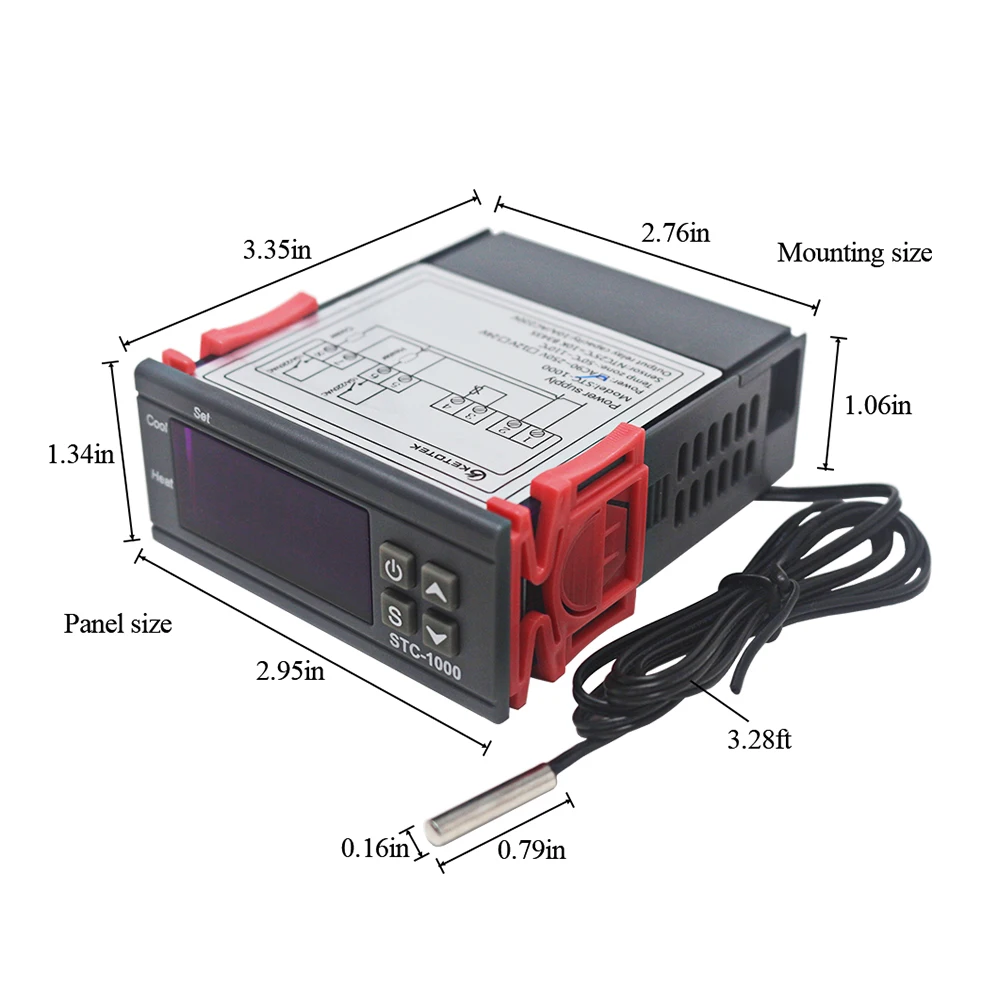 STC-1000 LCD Digital Thermostat Temperature Controller for Incubator Two Relay Output Thermoregulator Heater And Cooler