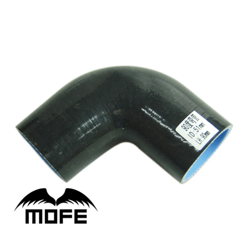 

MOFE Black 51mm/63mm 90 Degree Elbow Silicone Rubber Joiner Bend 2.5 inch silicone intercooler coolant hose