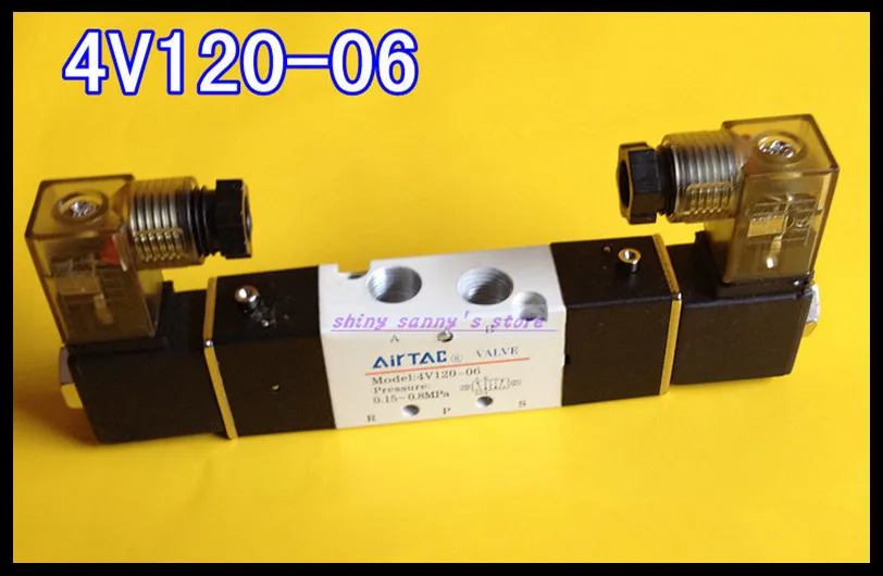 

1Pcs 4V120-06 AC110V 5Ports 2Position Double Solenoid Pneumatic Air Valve 1/8" BSPT