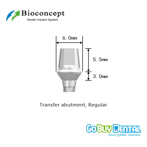 Bioconcept Regular Hexagon transfer abutment φ6.0mm, GH3mm, H5.5mm(331330)