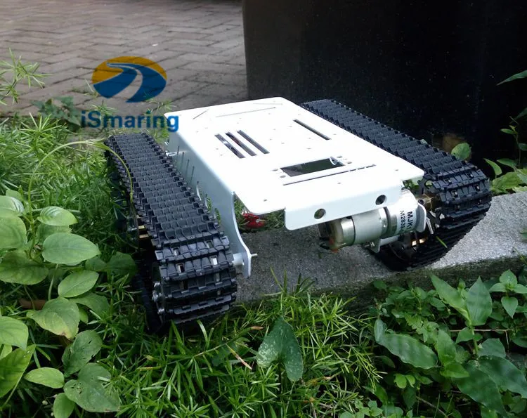 Original ismaring Stainless steel white Arduino crawler intelligent WIFI crawler tank robot base  Diy Tracked Crawler Caterpilla