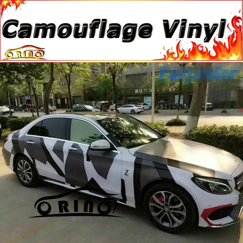 Car Styling Black Gray Camouflage Wrap Film Car Wrap Vinyl Sticker Camo Vehicle Motorcycle Truck Wrapping Film Decal