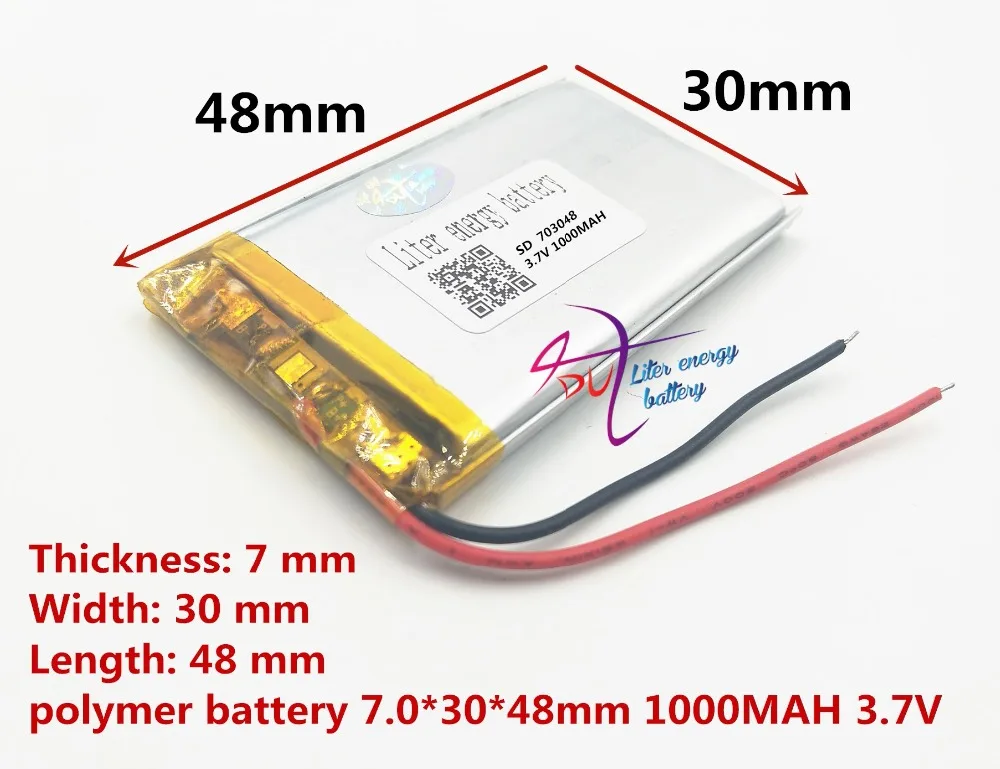 Batterie lithium-polymère 3.7V, meilleure marque, transmetteur sans fil électronique pour chien, carte son 703048 mAH, 1000