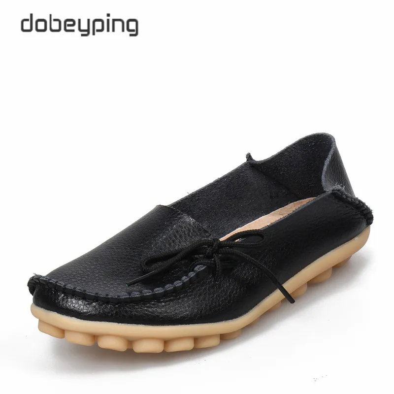 New Women Real Leather Shoes Moccasins Mother Loafers Soft Leisure Flats Female Driving Casual Footwear Size 35-44 In 24 Colors