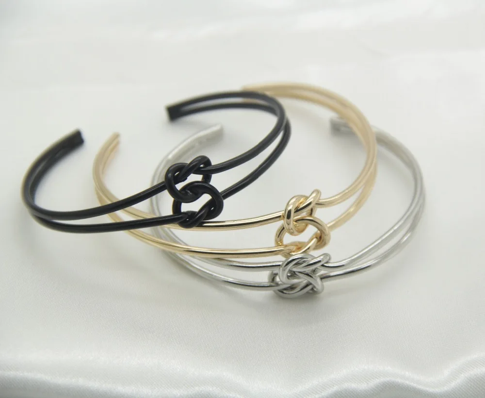 

12pcs/lot Newest Women Fashion copper Minimalist heart Knotting Opening Copper bracelets Bangles best gift for girlfriend