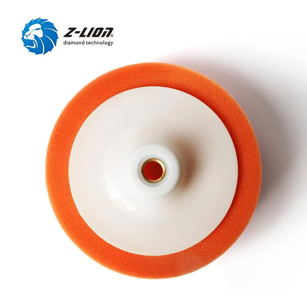 Z-LION 6Inch Sponge Polishing Pad Auto Car Polishing Buffing Wheel Waxing Orange Black Polishing Plate M14 M16 Thread Power Tool