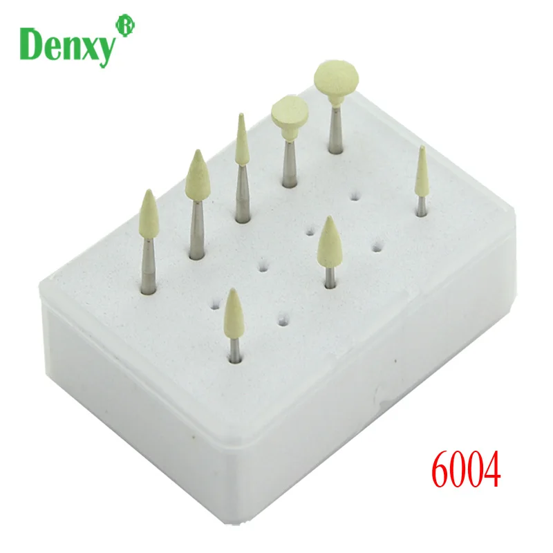 

Denxy 8pcs/lot #6004 Dental Diamond Burs New Zirconia/All-Ceramics/Z-max Grinding Set Polishing Kit coarse medium fine polishing