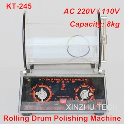 KT-245 Drum Polishing Machine Vibratory Tumbler Finishing Machine Rotary Tumbler Polisher 8kgs Jewelry Surface Polishing Tools