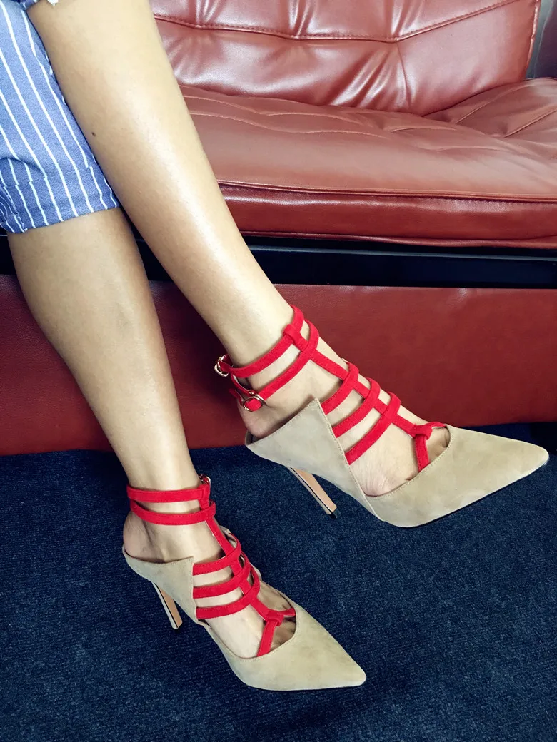 

Gladiator Sandals Women Pumps Luxury Designer Buckle Strappy High Heels Sandalia Braided Leather Summer Shoes Woman 2019