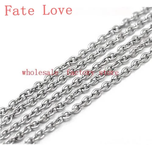 

Fate Love Wholesale 10meter Stainless steel 3mm / 4mm Smooth Oval Link chain Jewelry finding / marking Jewelry DIY