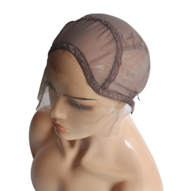 Lace Front Wig Cap For Making Wigs Weave Cap With Adjustable Straps Guide Line Sewn in For The Hairline Size S/M/L