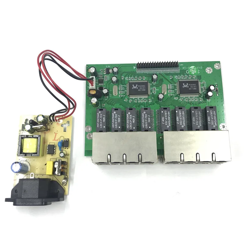 OEM 10/100 mbps RJ45 16 Port Fast Ethernet Switch module Lan Hub US EU Plug 5 v Adapter voeding Netwerk Switch moederbord