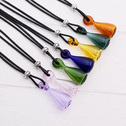 SNASAN Essential Oil Aromatherapy Bottle Pendant Necklace Diffuser Perfume Refillable Handmade 70cm length