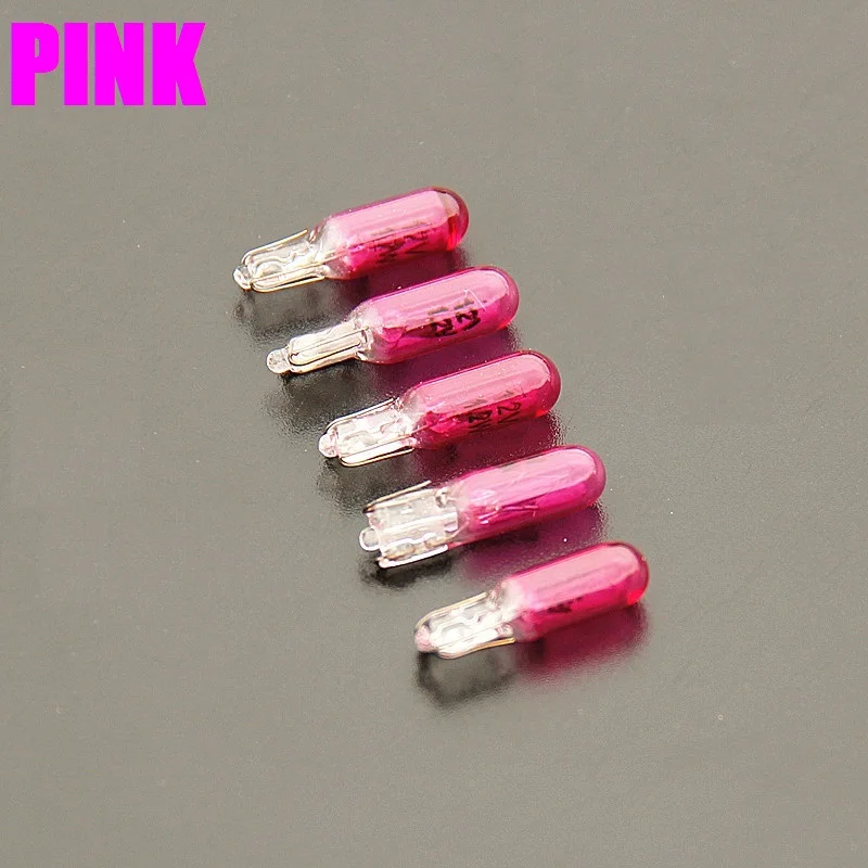 10Pcs 12V 1.2W T5 286 blue red pink puple green Glass Amber Light Bulb Dashboard Instrument Brake Light Bulbs