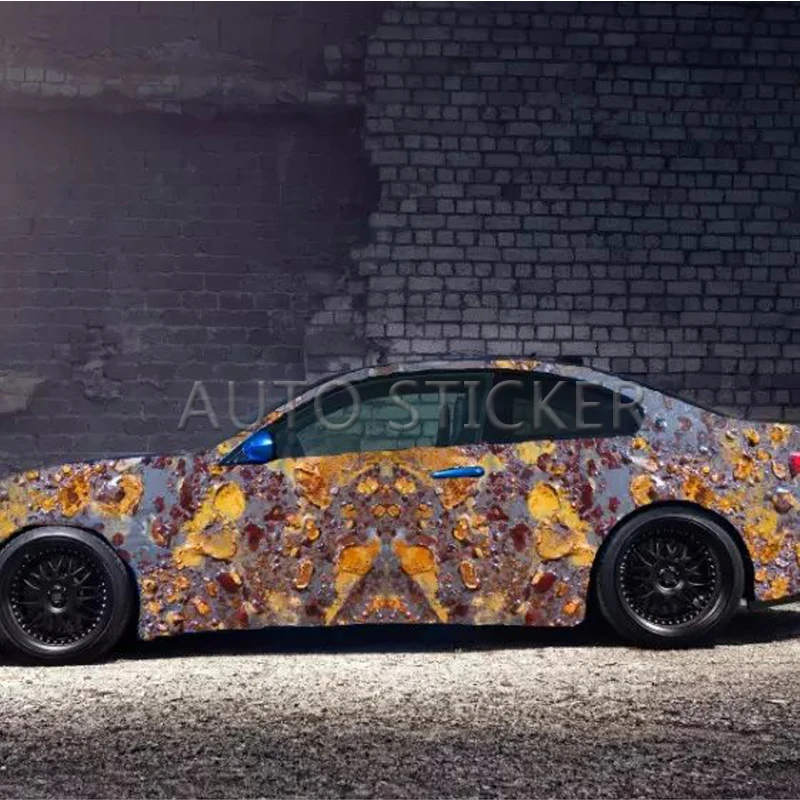 

5/10/15/20/25/30m*1.52m Heavy Rust Camouflage Vinyl Adhesive PVC Vinyl Film Car Wrap Rusty Vinyl For Boat DIY Decal