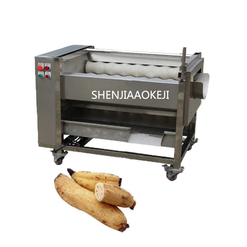 ZH-QP800S อัตโนมัติขิงซักผ้าและ peeling เครื่อง/ขิง roller peeling เครื่อง Sweet potato ทำความสะอาด peeling เครื่อง 380 V