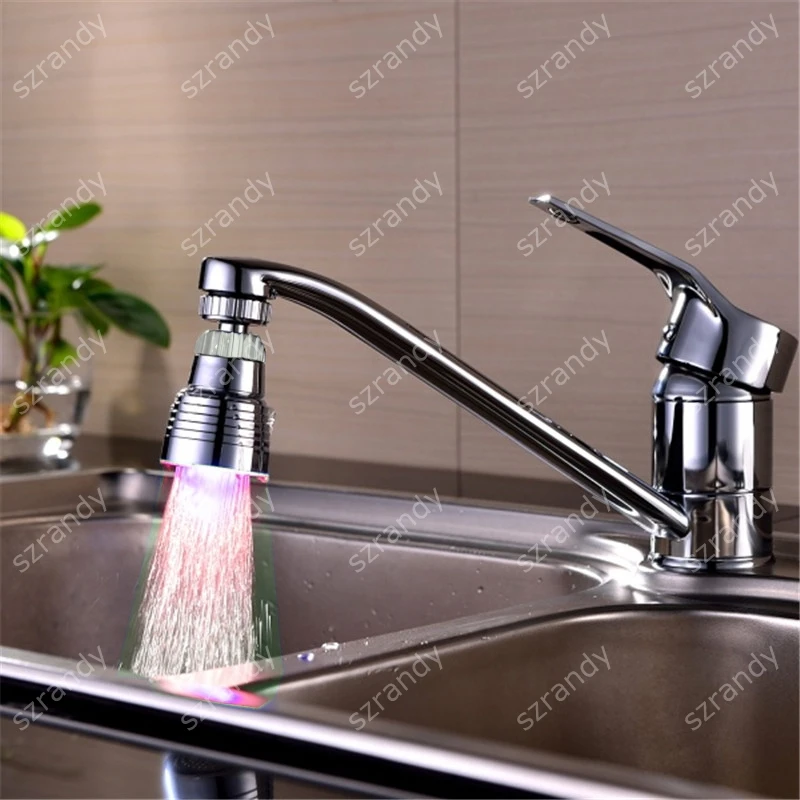 Lighting 360 Degree Rotation New Bathroom Shower Mixer Faucet Aerator