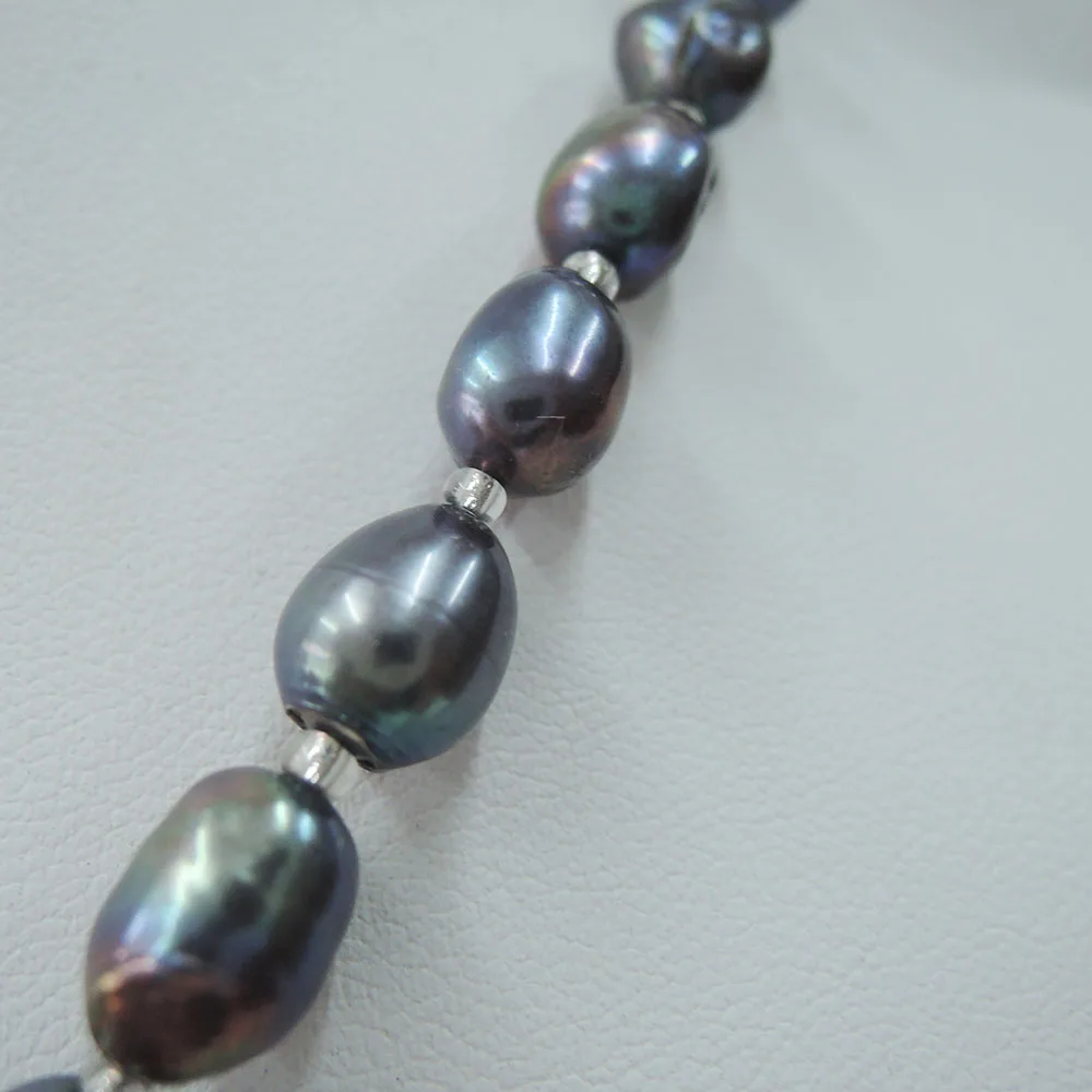 100% NATURE FRESHWATER PEARL NECKLACE WITH NICE Crown or Eiffel tower pendant .black baroque pearl