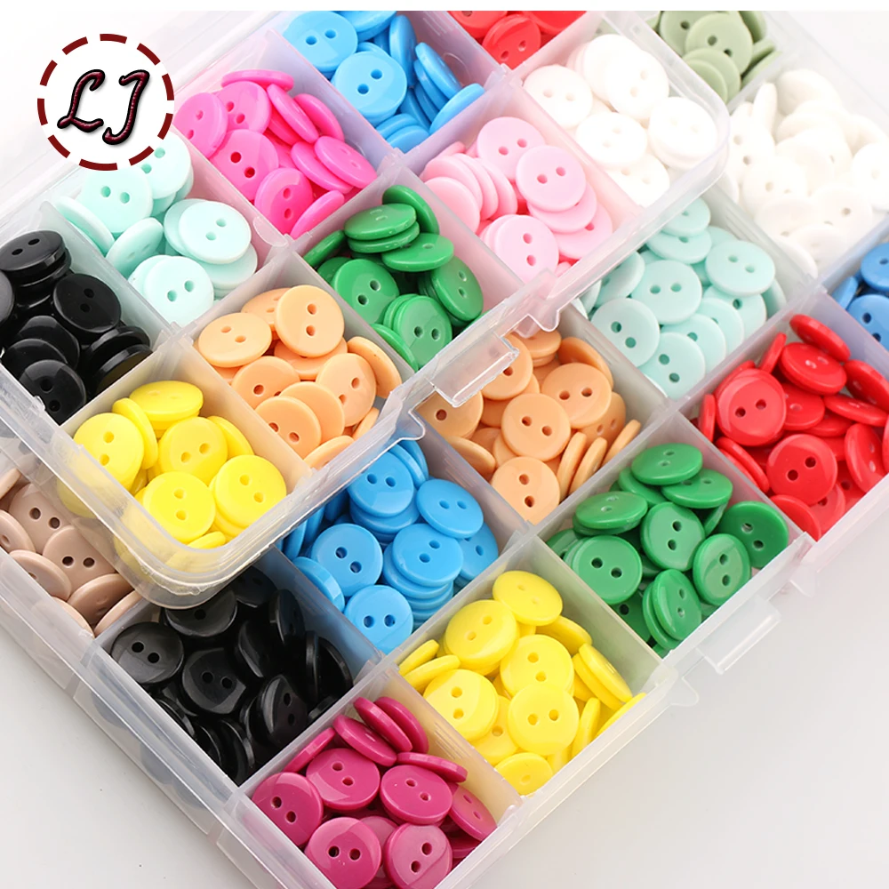 100pcs/lot Resin Sewing Button Round 2 Holes 10mm( 0.4in) Dia sew on button accessories handmade children button DIY