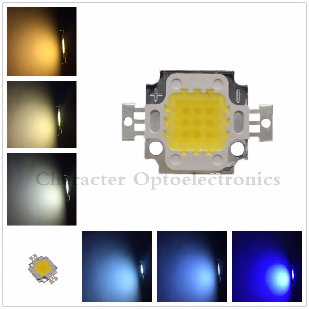 2PCS 10W Warm White 3000K Cold White 6000K 10000K 20000K 30000K Square High Power900-1000LMLED Light chip 1000mA 9-11V