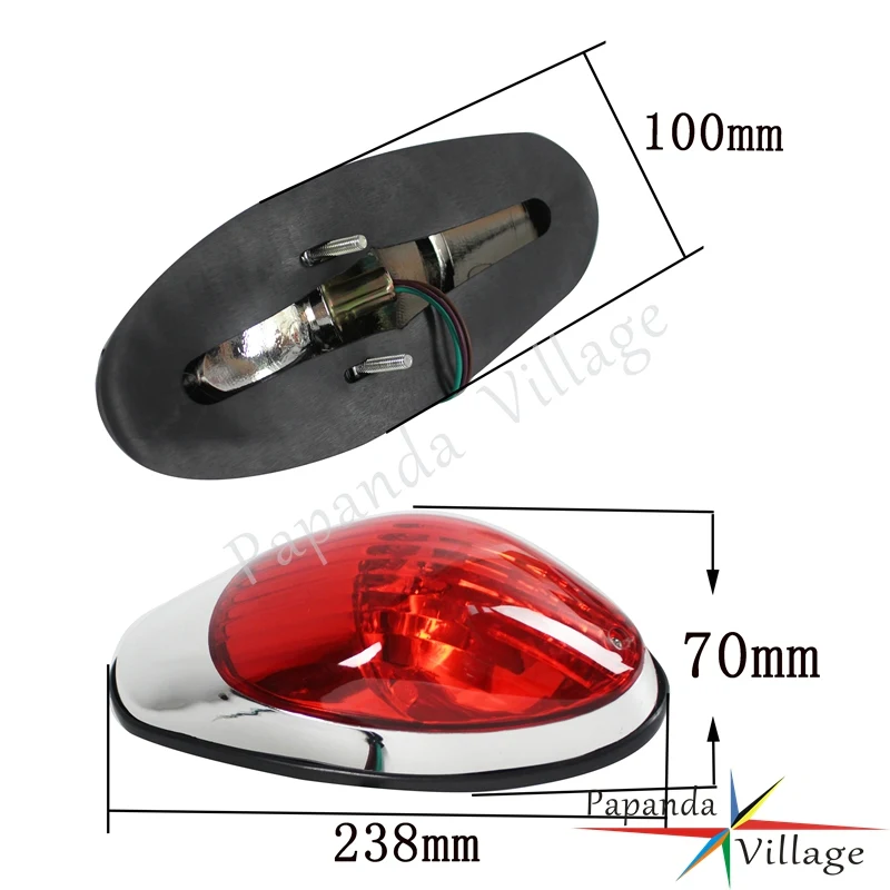 Motorcycle Rear Running Stop Brake Taillight Red Lamp Universal For Honda Shadow VLX400 Magna250 Yamaha Suzuki Kawasaki Chopper