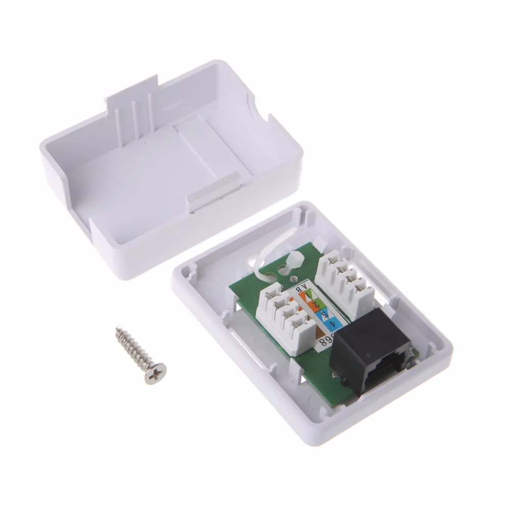 ウォールカプラーアダプター、シールドなしシングルポートデスクトップマウントボックス、cat5e rj45、8p8c、HM-HB01モデル、utp