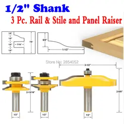 3 Pc. Rail & Stile and Panel Raiser Router Bit Set - Large Ogee -1/2