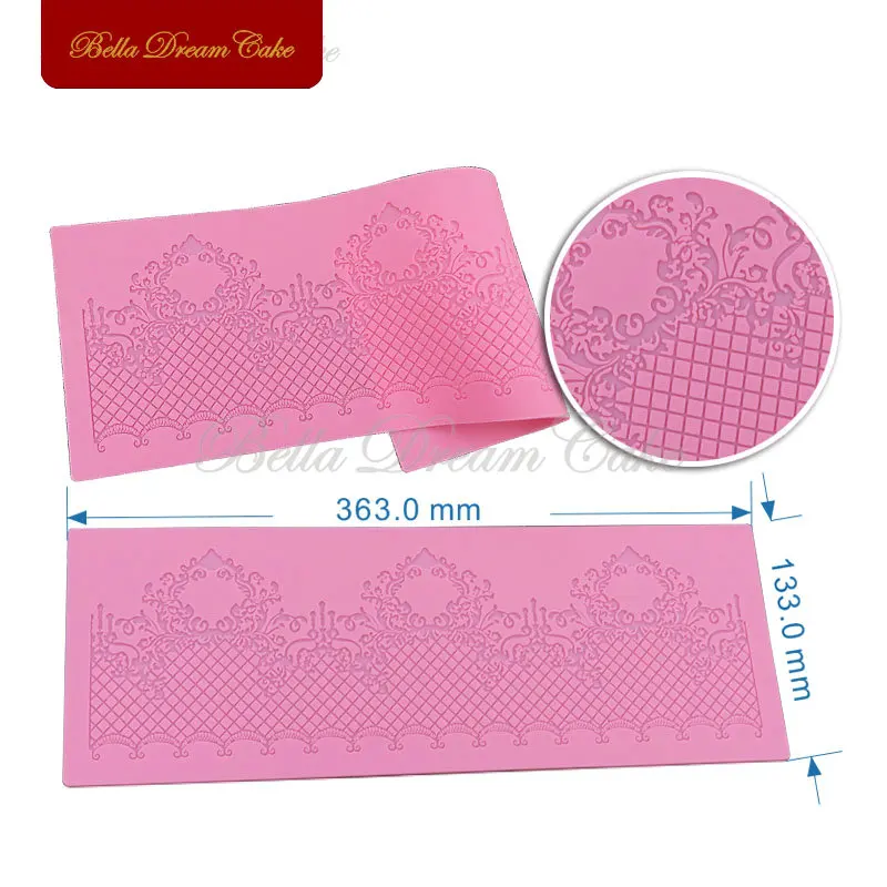 Castle Decoration Cake Lace Mat Crown Retro Lace Mold Silicone Sugar Lace Pad Cake Brim Decoration Mold DIY Tool LFM-29