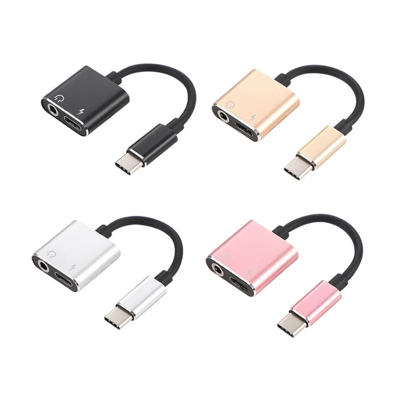 2 In1USB Type-Cถึง3.5มม.แจ็คAUXหูฟังอะแดปเตอร์หูฟังสายสำหรับแท็บเล็ตแล็ปท็อปสมาร์ทโทรศัพท์Huawei Xiaomi